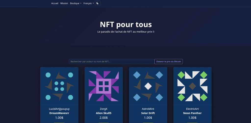 Capture d'écran du site